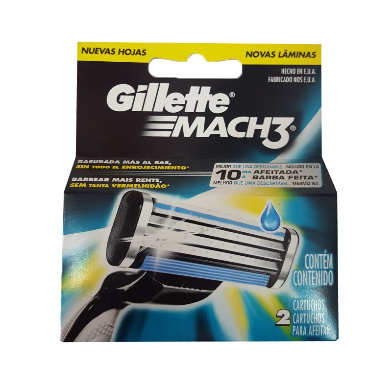 afeitado repuesto maq gillette mach 3 por 2