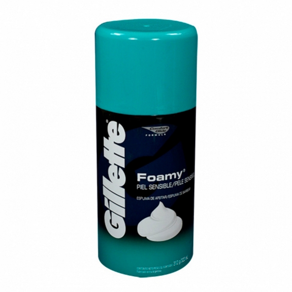 afeitado espumas gillette foamy sensitive skin x 312 gr