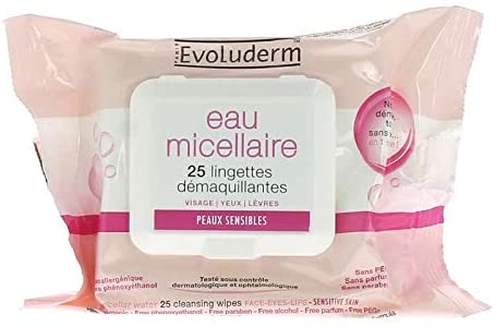 toallitas evoluderm agua micelar piel sensible x2