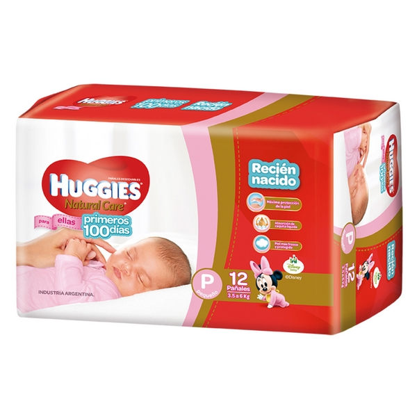 pañal huggies natural care rn recien nacido 40 unidades